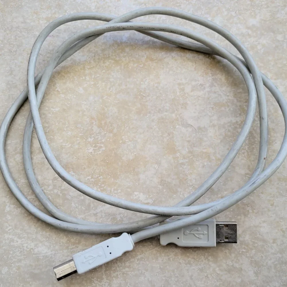 USB 2.0 Printer Cable Type A Male to B Male, High-Speed Data Cord